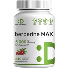 Deal Supplement Berberine Max  5000MG  240 Veggie Capsul – 97% Pure Berberine Hcl – 25:1 Root Extract .abd Menşei.54.