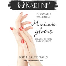 Karline Manikür Eldiveni Su Geçirmez Tek Kullanımlık Keratin Terapili Kırmızı Renkli