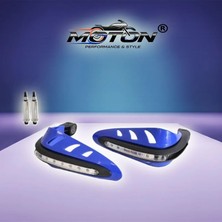 Moton Motosiklet Ledli Elcik Koruma Takımı (Mavi)