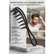 Transformacion Erkek Şekillendirici Profesyonel Wax Tarağı - Geniş Dişli Dalgalı Saç ve Sakal Tasarım Tarağı 716460