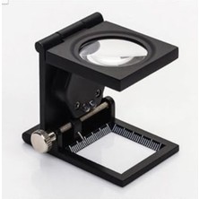 Esranın Dünyası 10X Katlanır Sayaçlı Metal Lüp 28MM 2 LED Işıklı Büyüteç Tekstil, Tek Ebat