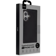 Fuchsia Urr iPhone 16 ile Uyumlu Matte Pure Glass Magsafe Kapak - Siyah