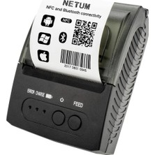 Netum 58MM Bluetooth Termal Adisyon ve Fiş Yazıcı Taşınabilir Kablosuz PT58MM