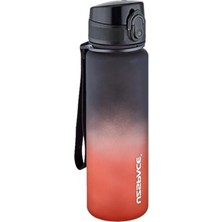 Esranın Dünyası Uzspace 500ML Soft Touch Çift Renk Motivasyon Tritan Su Matarası (Siyah-Kırmızı)
