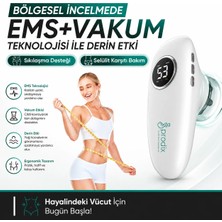 Prodix Vakumlu EMS Zayıflama Cihazı Selülit Giderici 3 Parça Beyaz - Sarı Ergonomik Tasarım
