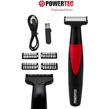 Powertec TR-655 Vücut Tıraş Makinesi (Body Groom) Çift Bıçak - Sıfıra Yakın Kesim