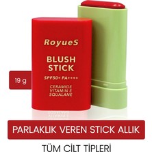 Royues Stick Krem Allık - Yüksek Pigmentli, Nemlendirici Formül, Uzun Süre Kalıcı, 3 Renk