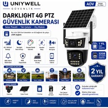 Uniywell 2  Kameralı 1 Sabit 1 Ptz  Aov 4mp Solar Kamera Yıllık 180GB Sim Kart ve 32GB Sd Kart Dahil Tak Çalıştır Sistem