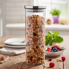 Esranın Dünyası Deconox 1000ML Vakumlu Metal Kapaklı Borosilikat Cam Kavanoz (8.5CM*20CM) 1 Adet