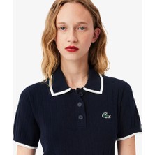 Lacos Kadın Regular Fit Kısa Kollu Polo Yaka Trikot-Shirt