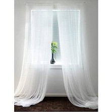 Esranın Dünyası Lill Perde Çifti Beyaz (280 cm x 300 Cm)