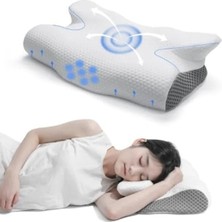 Esranın Dünyası Boyun Desteği Için Ultra Fıtık Ağrı Giderici Soğutma Yastığı, Ayarlanabilir Servikal Yastık Rahat Uyku, Icin Ergonomik Konforlu Hafızalı Köpük Yastıklar Kırışık Giderici (Beyaz Gri)