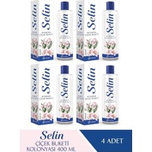 Selin Parfümlü Kolonya Çiçek Buketi 400 ml 4'lü Set