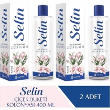 Selin Parfümlü Kolonya Çiçek Buketi 400 ml 2'li Set