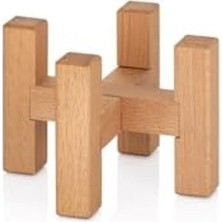 Esranın Dünyası Mini Saksı Ayağı Saksı Standı 15X11 cm Ahşap Saksılık Kaktüs Sukulent Saksılığı