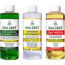 Esranın Dünyası Terlans Yağlı Boya Seti Yardımcı Malzemeler 3X250ML Boya Fırça Temizleyici - Kokusuz Terebentin - Keten Yağı