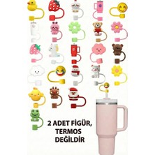 Kelira Quencher Termos Uyumlu Çilek Aksesuar / Pipet Koruyucu / Silikon Pipet Ucu Kapak / 10mm Uyumlu
