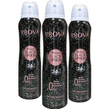 Prova Black Option Kadın Deodorant Ferah Koku 150 ml Alüminyum İçermez 3 Parça