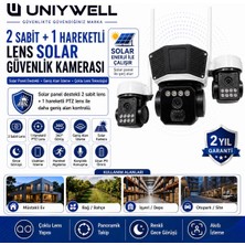 Uniywell 3 Kameralı 2 Sabit 1 Ptz  Aov 6mp Solar Kamera