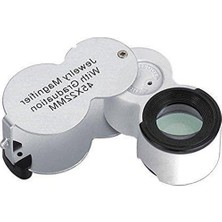 Esranın Dünyası 45X 22MM Katlanır Ölçekli Optik Lens 2 Beyaz LED 1 Uv LED Işıklı