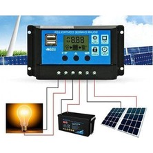 Esranın Dünyası Güneş Paneli Solar Akü Şarj Kontrol Cihazı 12V 24V 30 Amper
