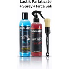 Magurex Lastik Parlatıcı Jel 400ML + Sprey Parlatıcı 400ML + Detay Fırçası Seti