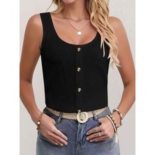 Alyn Wear Kadın Askılı Yuvarlak Yakalı Önden Düğmeli Bürümcük Bluz