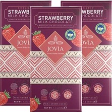 Jovia Organik Sütlü Çilekli Çikolata 3'lü Avantaj Paket