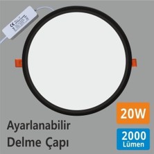 Lena Teknik LED Panel Spot (Siyah) 4000K Günışığı 20W