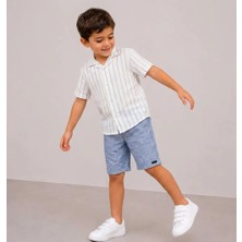 Danuna Kids Erkek Çocuk Çizgili Müslin Dokuma Şortlu Takım
