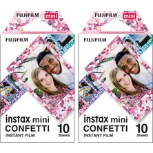 Fujifilm Instax Mini Confetti Film Seti 10x2 Adet Desenli Çerçeve ile Hızlı Fotoğraf Çekimi