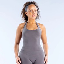 Dfyne Kahverengi Halter Yaka Tank Top