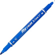 Dong-A My Color 2tone Çift Uçlu Keçeli Kalem Soft Blue-Ultramarine Light 45/17 Renkli 45 Adet