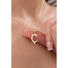 Zeynepli Gold 14 Ayar Altın Şirin Ç Harfli Kolye