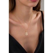 Zeynepli Gold 14 Ayar Altın Şirin B Harfli Kolye