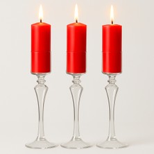 Shabbo Glass Ayaklı Cam Samdan Mumluk