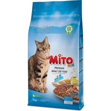 Mito Mix Adult Cat Tavuklu Ve Balıklı Renkli Taneli Yetişkin Kedi Maması 1 Kg 5'li