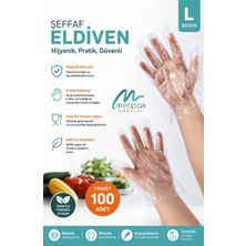 Şeffaf Eldiven Poşet Hışır Eldiven Tek Kullanımlık Eldiven 100'LÜ Paket