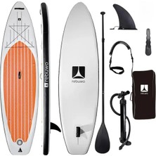 Rebuwo Sup Şişme Sörf Tahtası Stand Up Paddle Board 82*320*15 cm - Siyah Beyaz
