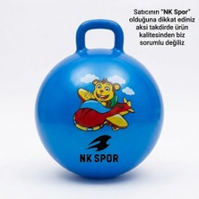 Nk Spor 55 cm Lacivert Zıp Zıp Pilates Topu - Tutma Saplı Zıplama Topu - Çocuk ve Yetişkin Için Kondisyon Topu-Kulplu Egzersiz ve Oyun Topu (Anti-Burst)