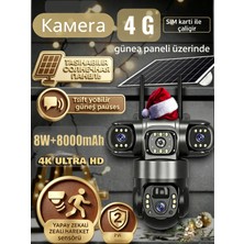 Dobest Güneş Enerjili 3 Kameralı, Sım Kartlı, 4g, 4K Çözünürlük Güvenlik Kamerası Aov Akıllı Kamera 3 Adet Pır Sensörü
