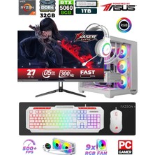 Xaser Sword X55 R7-5700X 32GB 1TB M.2 SSD/ASUS 8GB RTX5060/ 27" 300Hz Sıvı soğutmalı Masaüstü Oyuncu Bilgisayarı