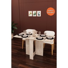 Asra Trend Lüks Katlanır Mutfak Yemek Masası %100 MDF Pratik Çalışma Masası KM32