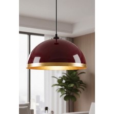 Marrien Luna Modern Tekli Bordo Metal Golden Sarkıt (30 cm) Salon, Mutfak & Cafe için Dekoratif Avize