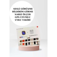 OtoTech Akıllı Saat Bluetooth Kulaklık Adımsayar Sağlık Takibi Çağrı Cevaplama