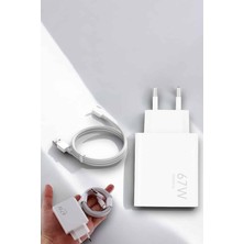 OtoTech Şarj Aleti 67W Hızlı Şarj Turbo Type-C Uyumlu Şarj Adaptörü Kablosu