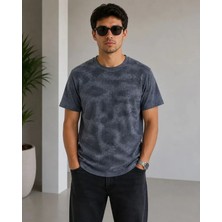 Çamaşır Kenti Erkek Batik Desenli Tişört Bisiklet Yaka Kısa Kol Regular Fit Tshirt