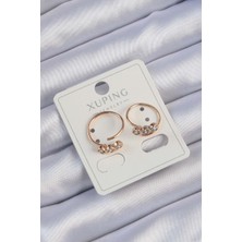 Xuping Rose Renk Zirkon Taşlı Su Yolu Küpe 5886