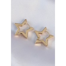 Pirinç Gold Renk Yıldız Küpe 5886