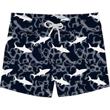 Slipstop Siyah Erkek Çocuk Desenli Şort Mayo Big White Junior Short